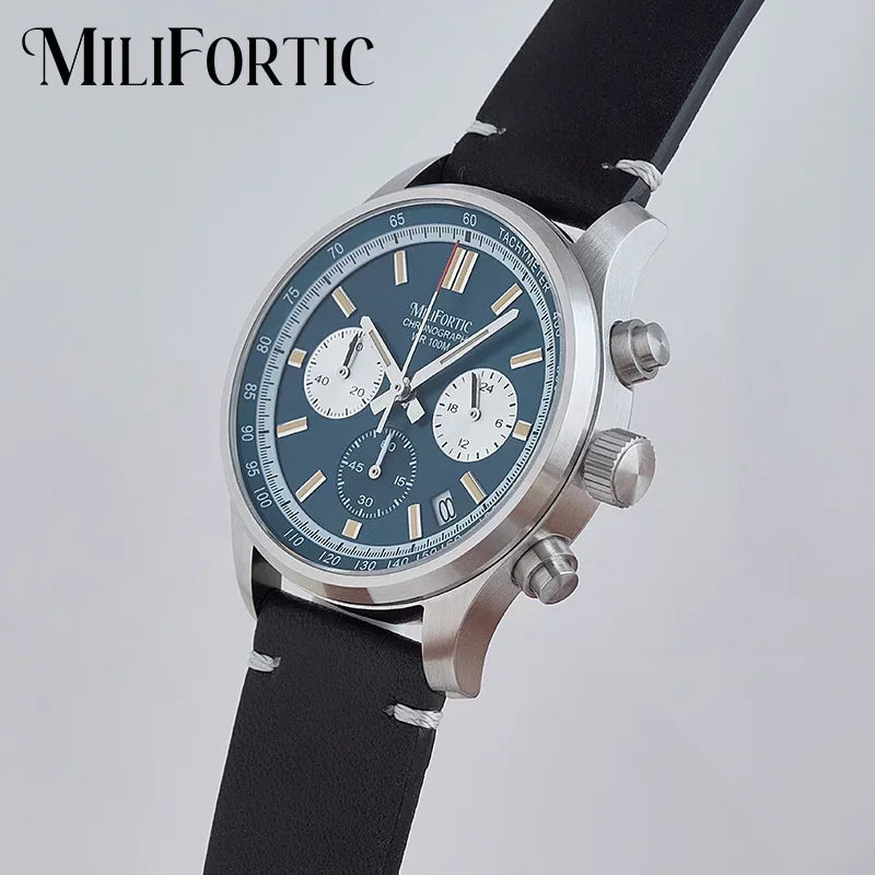RDUNAE QM39R079 Classic 3 Sub-dial Chronograph Watch