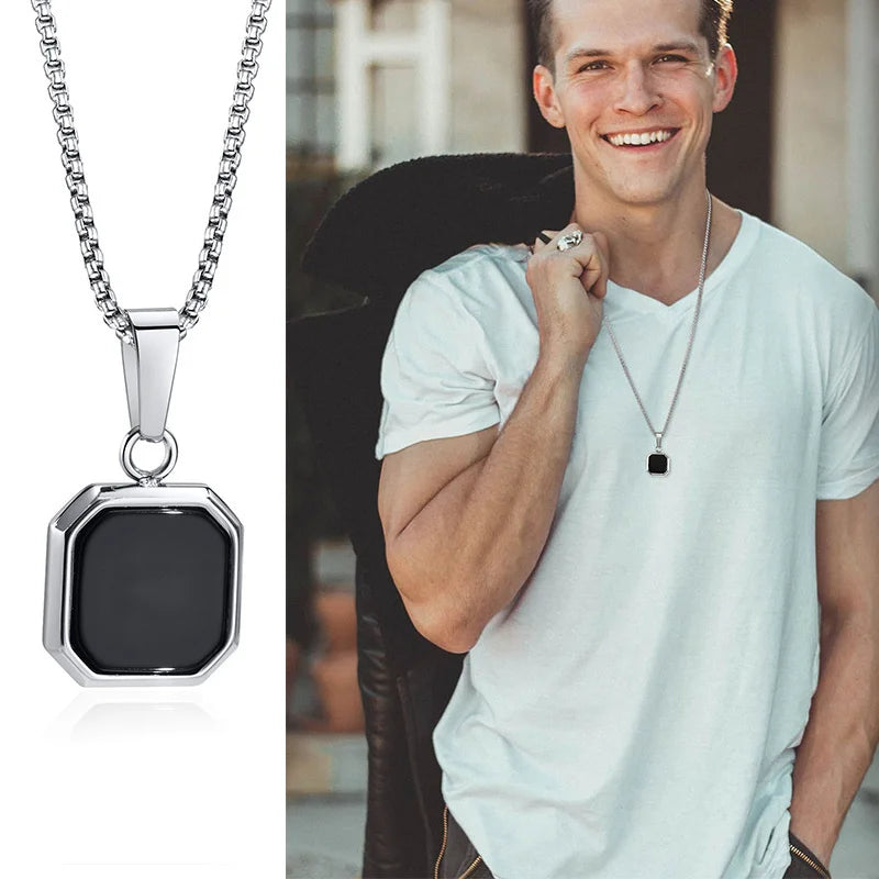 VNOX Geometric Square Pendant Necklace