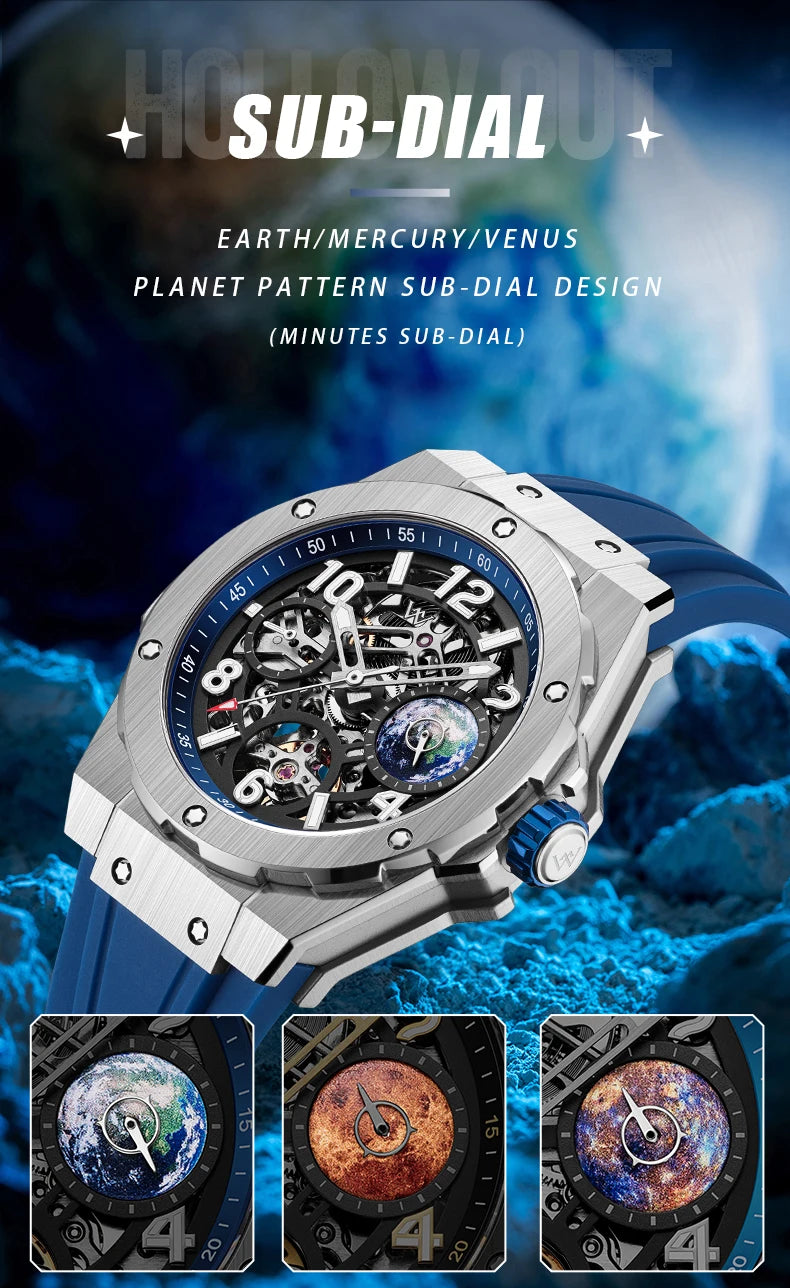 Welly Merck WM137M Skeleton Mechanical Watch