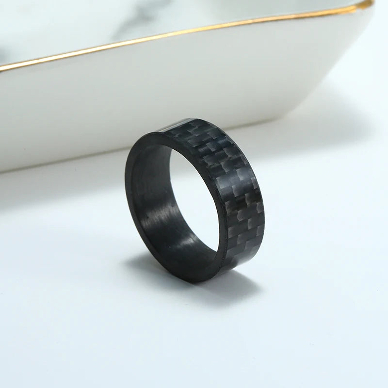 Black Carbon Fiber Spinner Ring – 8mm