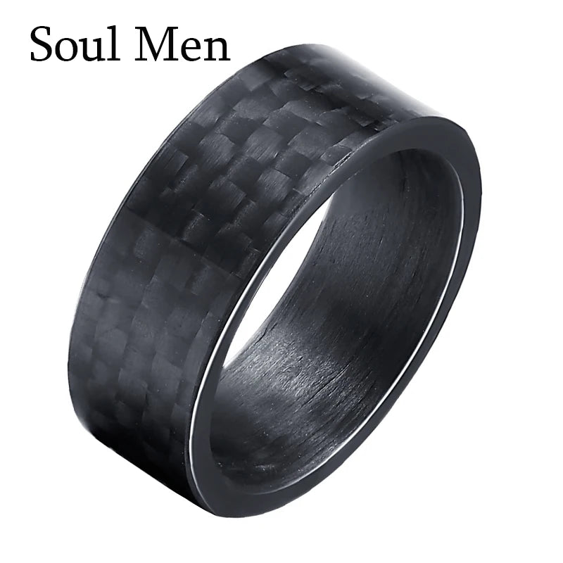 Black Carbon Fiber Spinner Ring – 8mm